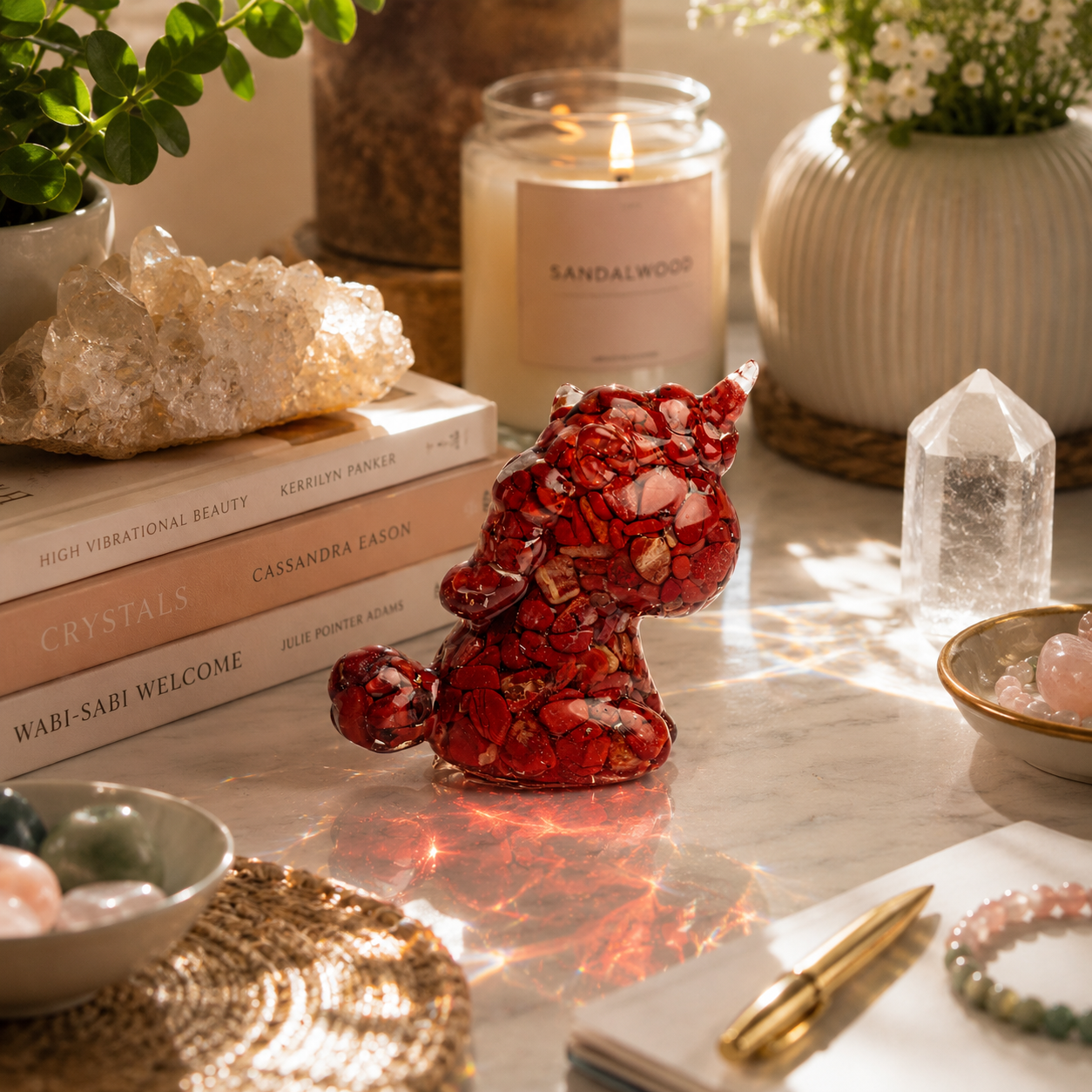 Aries Guardian Unicorn – Red Jasper Orgonite Crystal