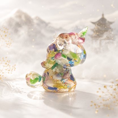 Orgonite Unicorn Figurine | Crystal Energy & Chakra Balancing Decor