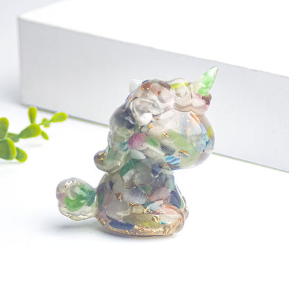 Orgonite Unicorn Figurine | Crystal Energy & Chakra Balancing Decor