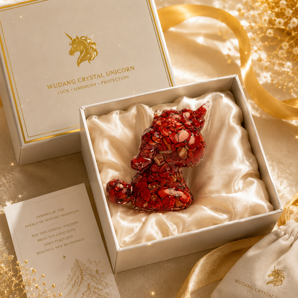 Aries Guardian Unicorn – Red Jasper Orgonite Crystal