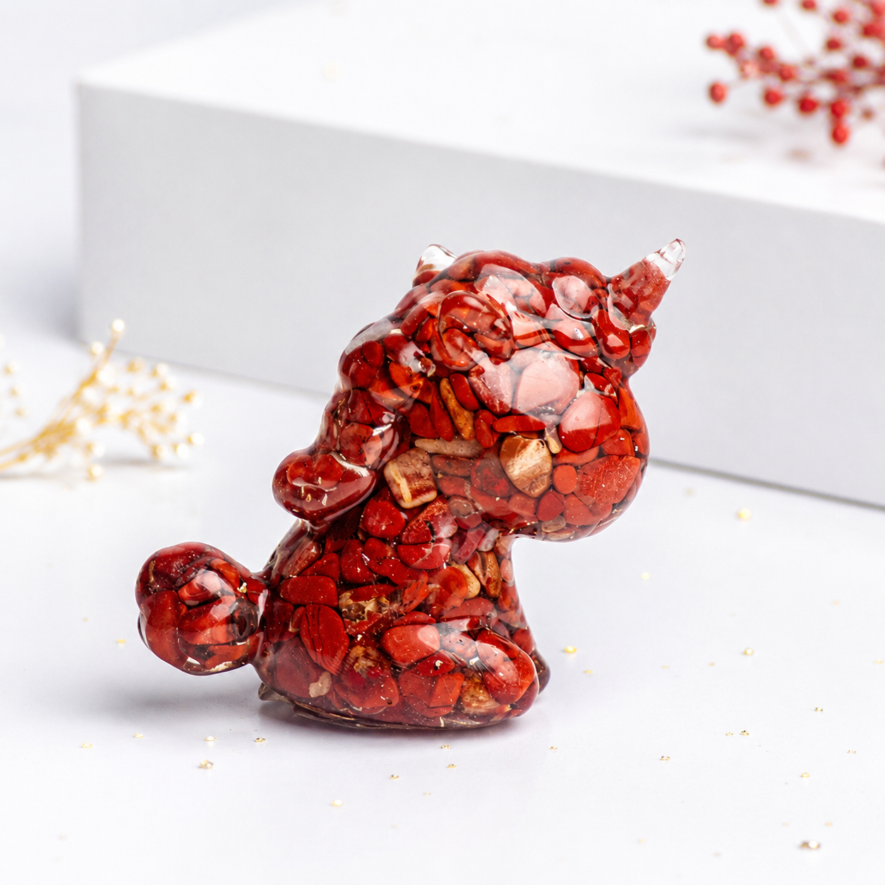 Aries Guardian Unicorn – Red Jasper Orgonite Crystal