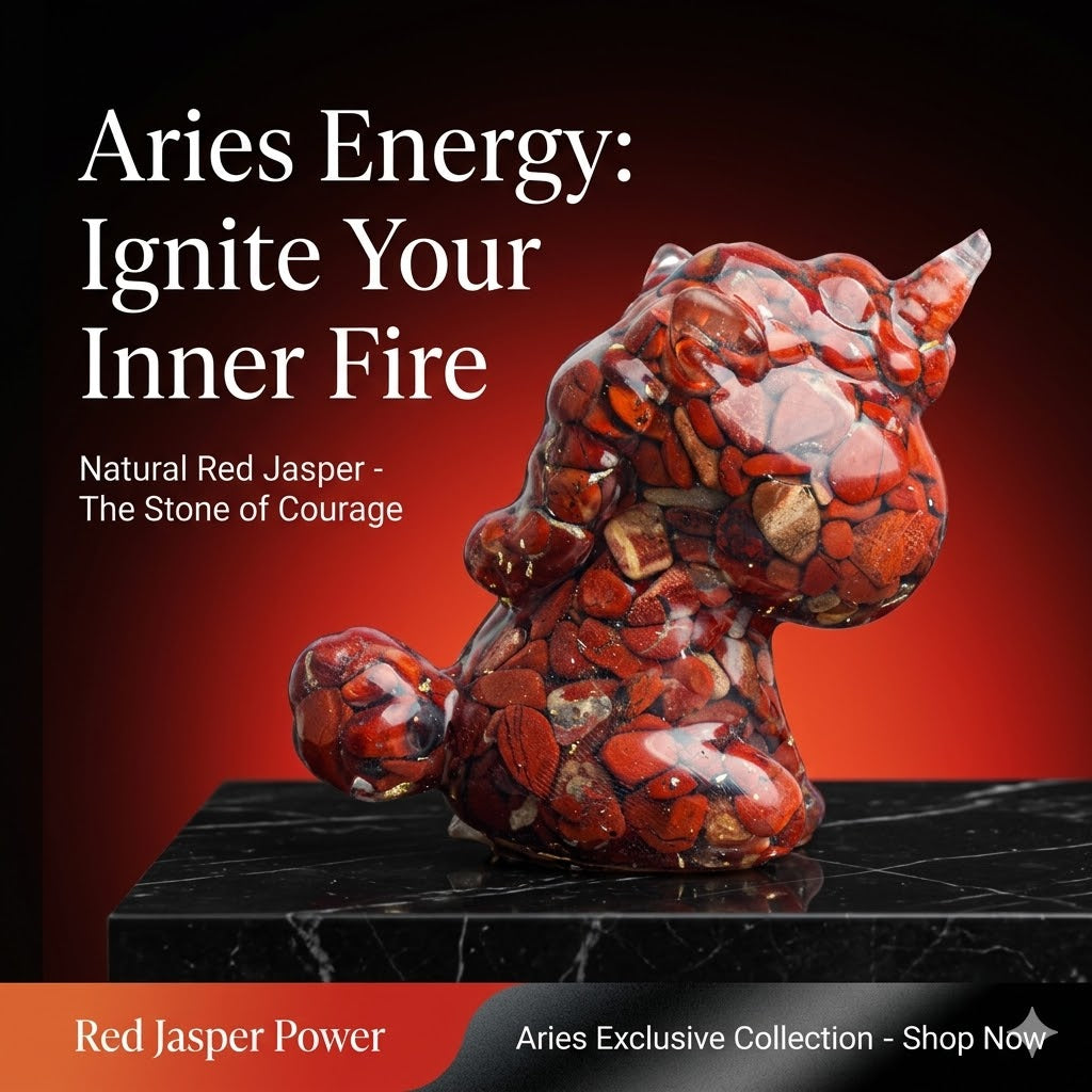 Aries Guardian Unicorn – Red Jasper Orgonite Crystal